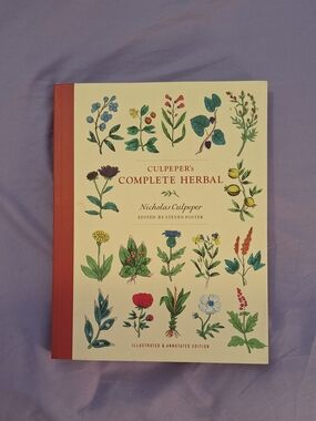 Culpeper's Complete Herbal — Illustrated Botanical Book, Cream & Red